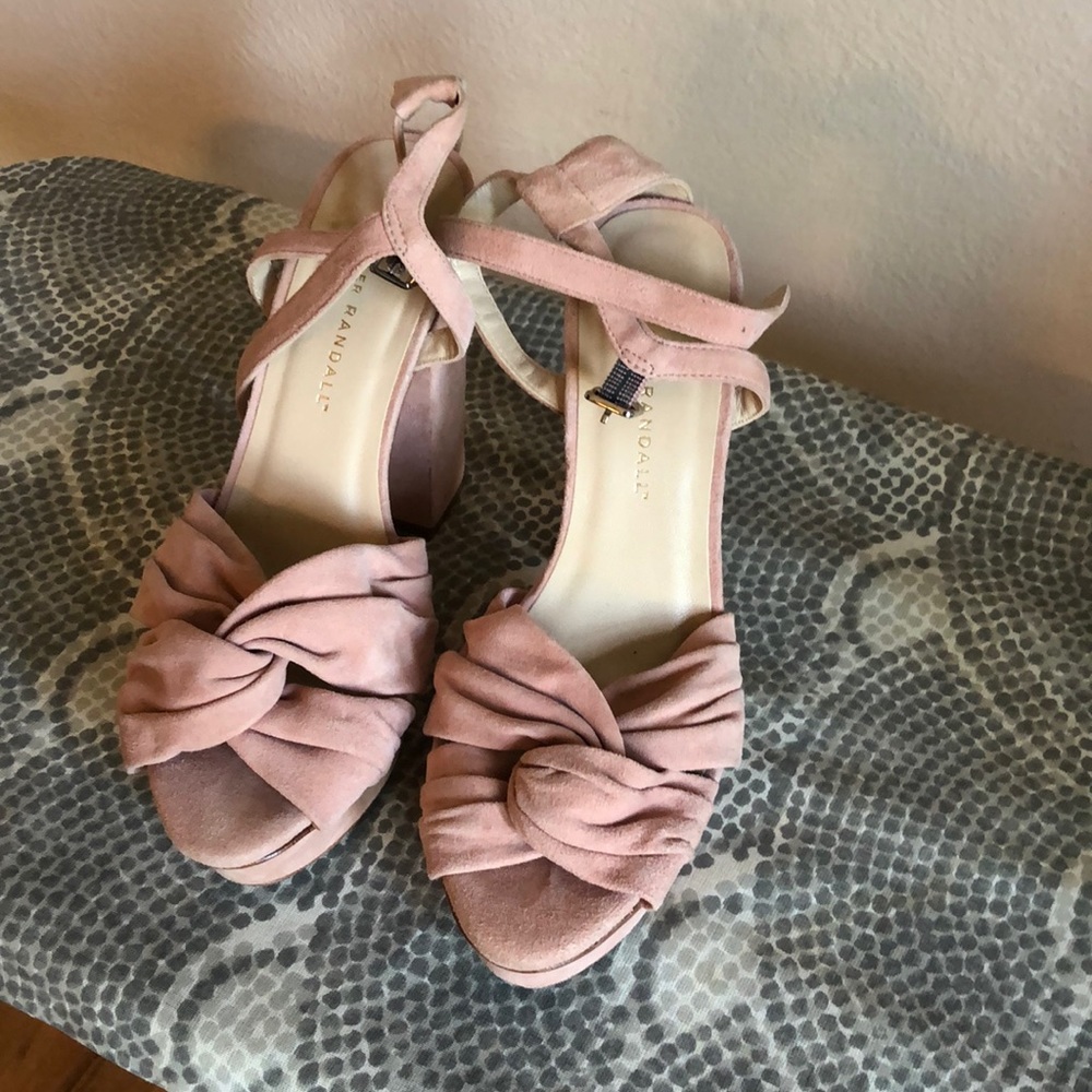 Loeffler Randall EUC 7.5 Blush Suede Block Heel